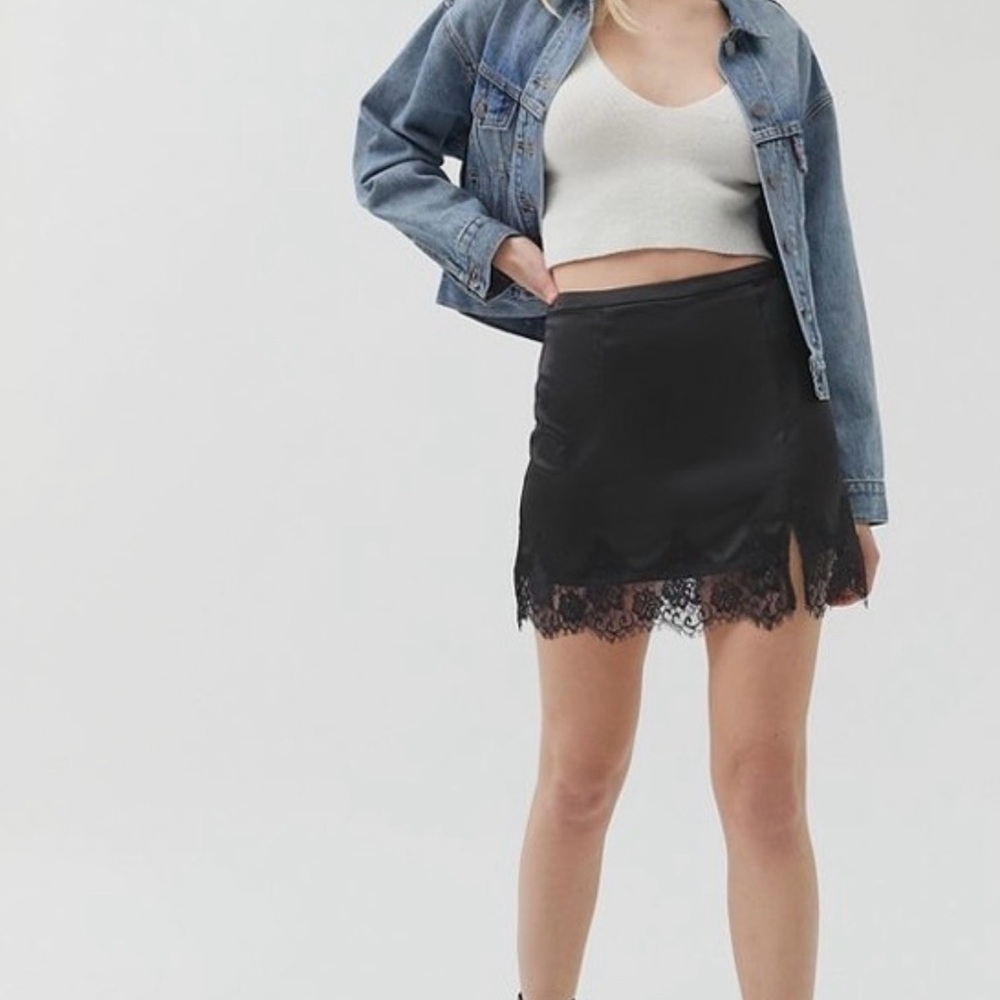 Urban Outfitters Black Lace Mini Skirt